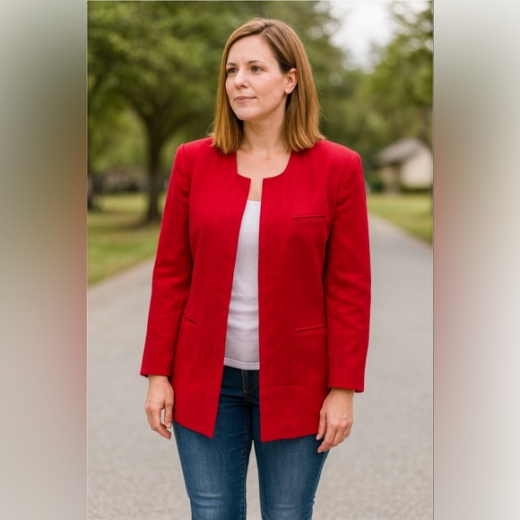 MM Cohn Vintage Designer Wool Button Up Shoulder pads, lined size 10 bla… - Picture 1 of 9